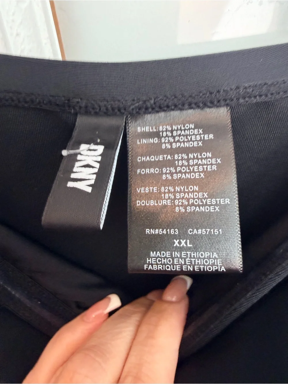 DKNY Chic Beach Pool Black Tummy Control Ruched One-Piece Swimsuit Plus Size XXL